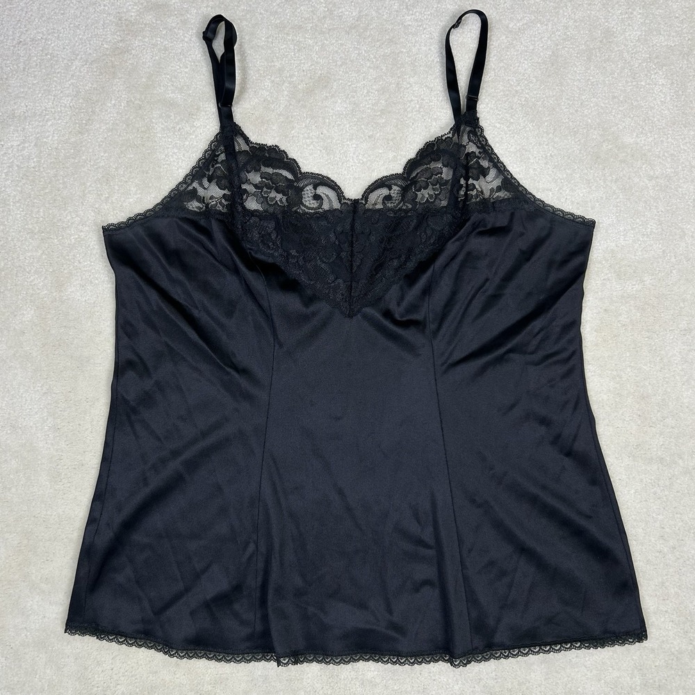 Vintage Vassarette Camisole Womens Medium Lace Nylon Lingerie USA 80s